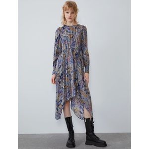 Zara Asymmetric Print Dress